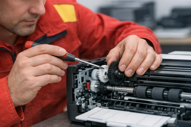 Naprawa mechaniki podajnika papieru